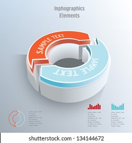 Flechas rojo y azul. Plantilla de diseño Eps10. puede utilizarse para infografías