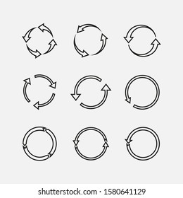 Arrows refresh, recycling icon. Vector illustration, flat design