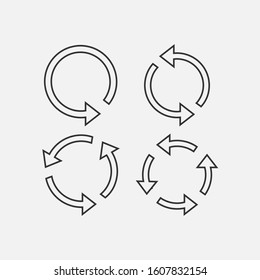 Arrows refresh, recycling icon. Vector illustration, flat design