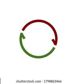 Arrows refresh reload circle icon, loop roundabout sign. Stock Vector illustration isolated on white background.