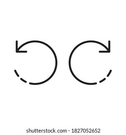 
Flechas, actualizar, repetir, volver a cargar, renovar, repetir, girar, actualizar icono, estilo de línea. botón 2 del círculo para el sitio web. Ilustración vectorial. Diseño en fondo blanco. EPS 10