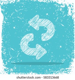 Arrows refresh sign on grunge background