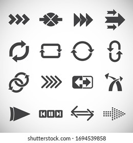 Arrows related icons set on background for graphic and web design. Creative illustration concept symbol for web or mobile app.