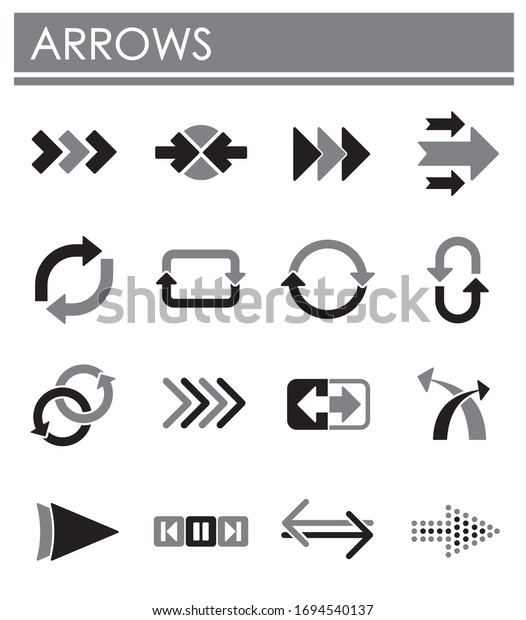 Arrows related icons set on background for graphic\
and web design. Creative illustration concept symbol for web or\
mobile app.