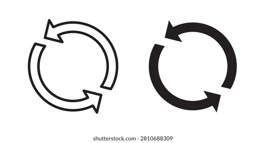 Arrows repeat icon clean label set..