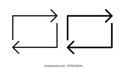 Arrows repeat icon design project. Editable clipart and line icons