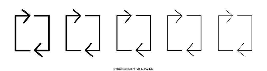 Arrows repeat icon graphic set. trendy stroke line style