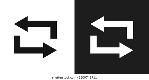 Vector de arte de línea de icono de repetición de flechas