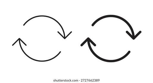 Arrows repeat icon with line and silhouette versions.