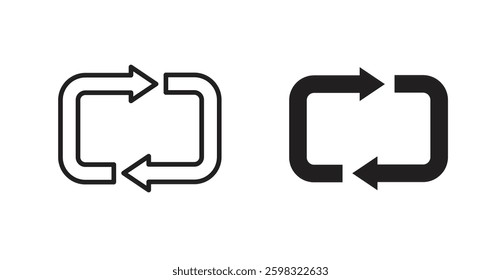 Arrows repeat icon outlined icon vector collection.