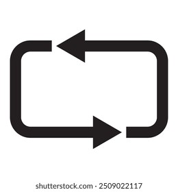 Arrows Repeat icon set. Cycle and repeat vector symbol. Switch and exchange sign. Reverse and renew icon.