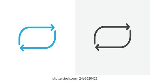 Arrows Repeat icon set. Recurring cycle vector symbol. Swap sign. Refresh and replace icon.
