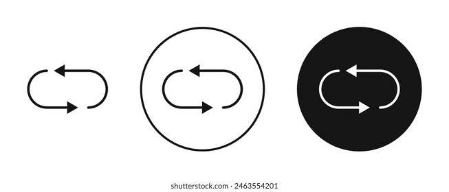 Arrows repeat icon set. repetition icon. exchange or replace sign. renew, switch, or reverse symbol suitable for UI designs.