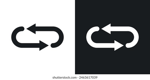 Arrows Repeat icon set. Rotation and repeat vector symbol. Exchange and replace sign. Reverse and recycle icon.