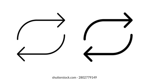 Arrows repeat icon vector set collection for web.