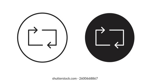 Arrows repeat icons graphics set vectors