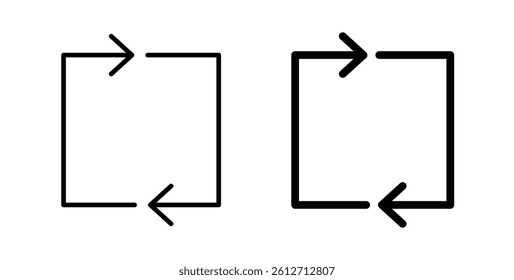 Arrows repeat icons. thin line vector icons