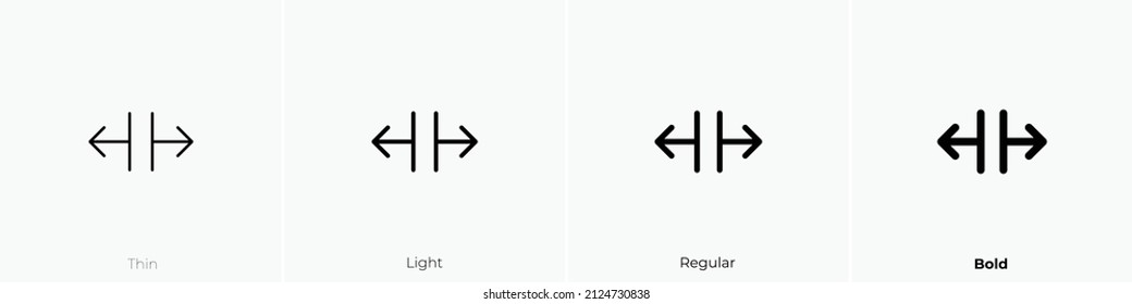 arrows resize h icon. Thin, Light Regular And Bold style design isolated on white background