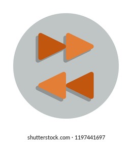 arrows of rewind icon in badge style. One of web collection icon can be used for UI, UX