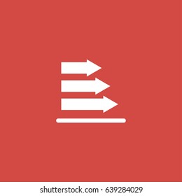 arrows right icon. sign design. red background
