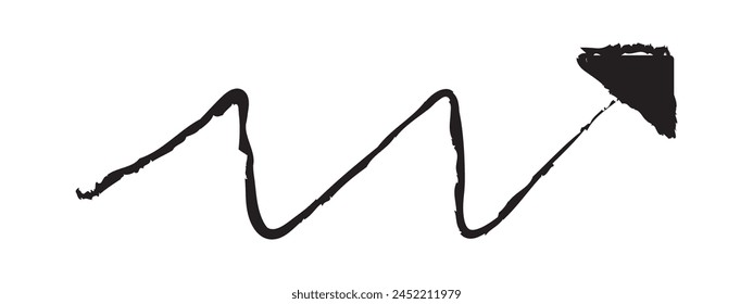 arrows to the right and left are made with brush strokes