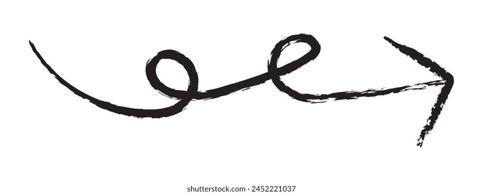 arrows to the right and left are made with brush strokes