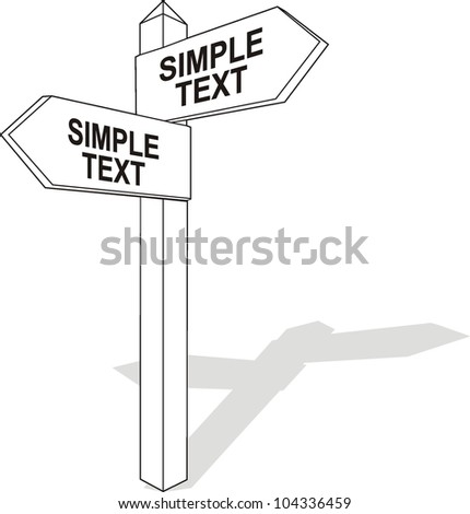 Arrows road sign isolated on white