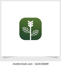 arrows and rose icon logo design vector, nature elements logo design template