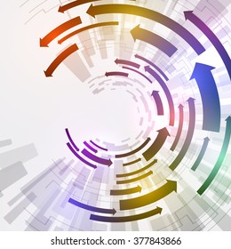 arrows and rotation, abstract image, vector illustration