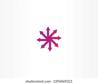 arrows with round concept logo design icon