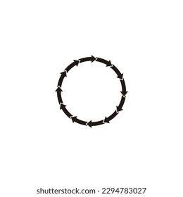 Arrows, rounded, right, loading geometric symbol simple logo vector