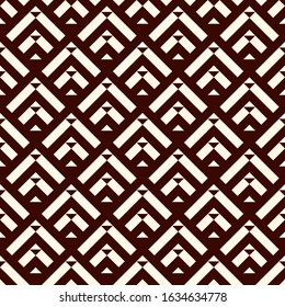 Arrows, scales seamless pattern. Ethnic, tribal print. Squama, chevrons ornament. Repeated arrowhead, triangular shapes background. Native americans ornamental wallpaper. Vector abstract digital paper