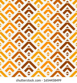 Arrows, scales seamless pattern. Ethnic, tribal print. Squama, chevrons ornament. Repeated arrowhead, triangular shapes background. Native americans ornamental wallpaper. Vector abstract digital paper