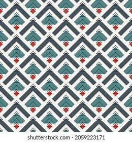 Arrows, scales seamless pattern. Ethnic, tribal print. Squama, chevrons ornament. Repeated arrowhead, triangular shapes background. Native americans ornamental wallpaper. Vector abstract digital paper
