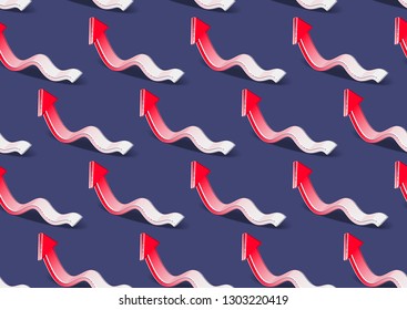 Arrows seamless background, backdrop for website or textile, crawling funny cartoon cursors, vector wallpaper or web site background.