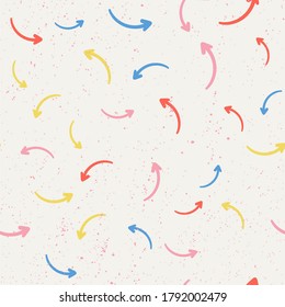 Flechas sin fisuras en estilo doodle. Fondo del esbozo del vector. Impresión de moda. Papel de pared vectorial de estilo antiguo de Boho