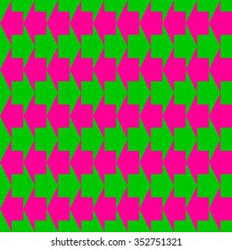Arrows seamless geometric pattern in green and pink colors