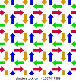 Arrows seamless pattern. Sketch design symbols. Colorful vector illustration. EPS10