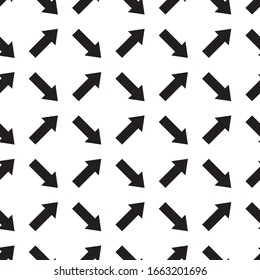 Arrows seamless pattern. Sketch design symbols. Black and white vector illustration. EPS10