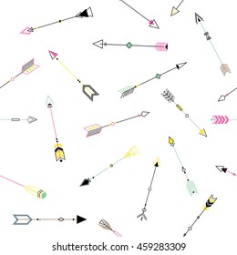 Arrows seamless pattern. Tribal indian texture. Ethnic background. Scandinavian design