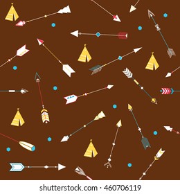 Arrows seamless pattern. Tribal indian texture. Ethnic background. Scandinavian design