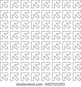 Arrows seamless vector pattern with many arrow outlne EPS 10. Black veri thin line fashion graphic design. Modern style background. Arrows in a row, parallel. Template for wallpaper, wrapping, fabric