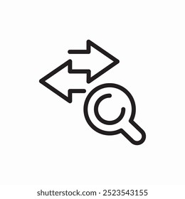 Vector de signo de icono de búsqueda de flechas
