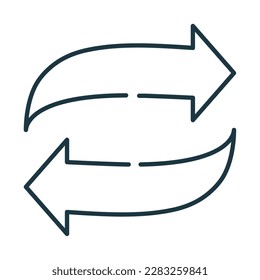 icono de línea de envío o recepción aislado