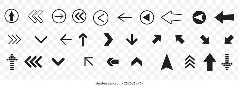 Arrows set of 100 black icons. Arrow icon. Arrow vector collection. Arrow. Cursor. Modern simple arrows. Vector illustration. EPS 10.