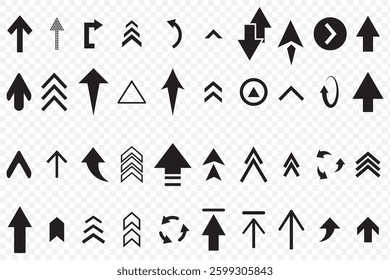 Arrows set of 100 black icons. Arrow icon. Set of circle arrows rotating on white background. Refresh, reload, recycle, loop rotation sign collection. Vector illustration. EPS 10.
