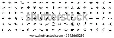 Arrows set of 108 black icons. Arrow icon. Cursor vector collection.