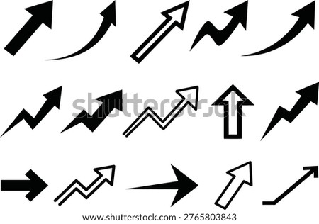 arrows, set, 15, black, icons, arrow, icon, vector, collection, cursor, modern, simple, illustration