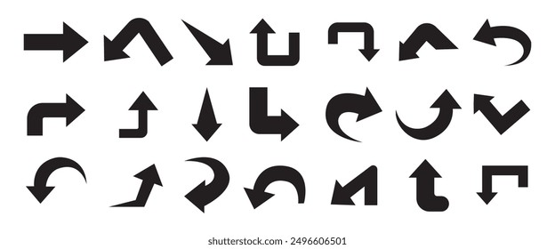 Arrows set. Arrow icon. Arrow black colored. vector icon., pointing up, down, left and right icon