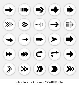 Arrows set. Arrow icon collection. Set different arrows or web design. Arrow flat style isolated on white background - stock vector.